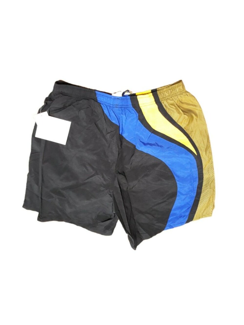 Speedo Swimming Trinks Mesh Lining Mens XL NWT Black Yellow Blue Trunks